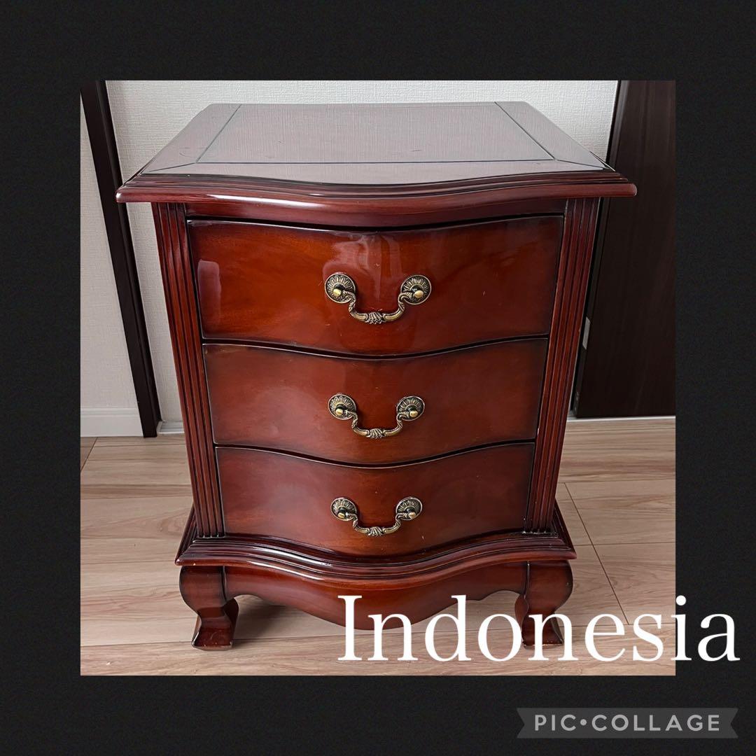 アジアン家具 バリ 3段チェスト ローチェスト木製 サイドチェスト　インドネシア