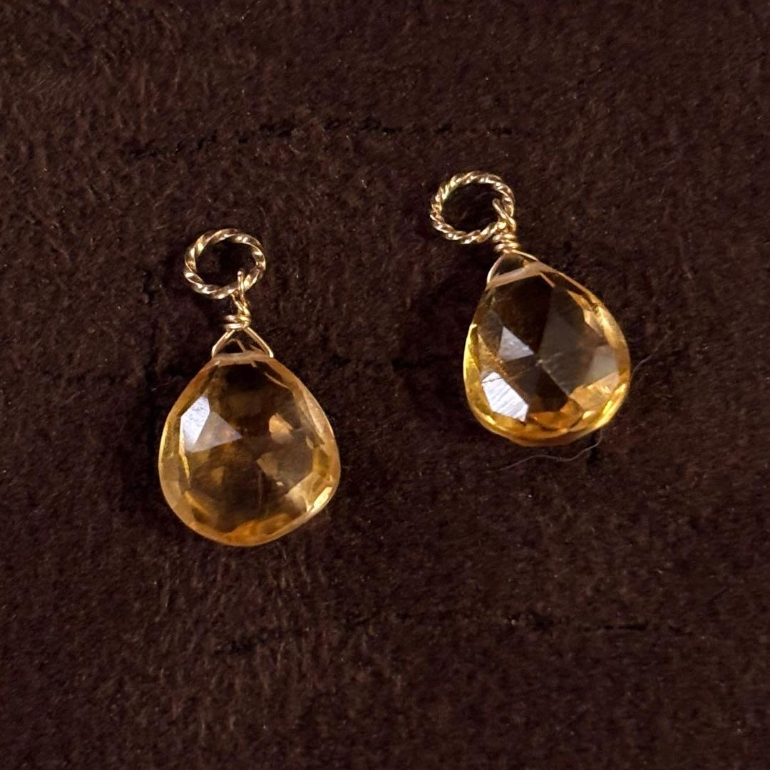 agete店舗限定ピアスチャームシトリン