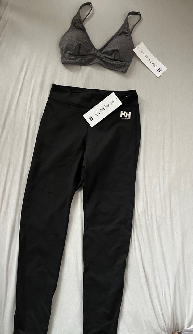 Yuyu　ヘリーハンセン ラッシュガード パンツxs 黒×ビキニSグレー