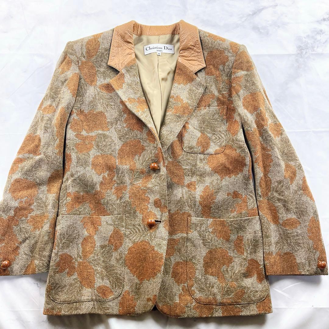 超希少✨Christian Dior テーラード 花柄 胡桃ボタン sports