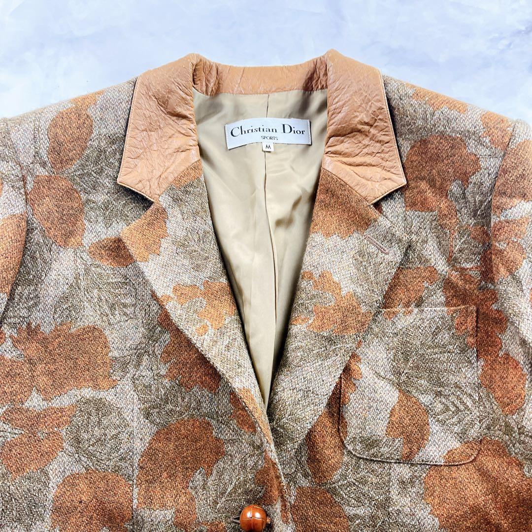 超希少✨Christian Dior テーラード 花柄 胡桃ボタン sports