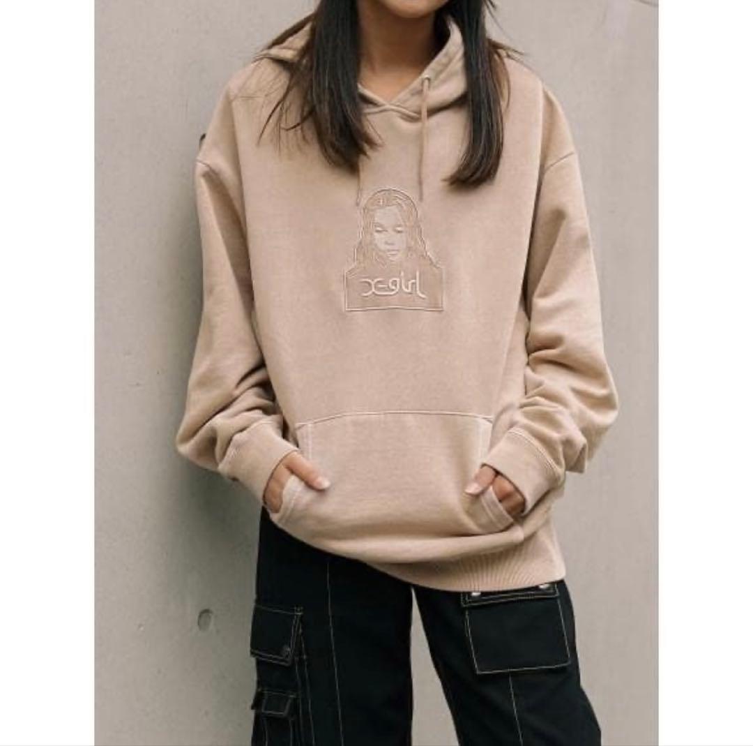 新品未使用　タグ付きXgirl ベージュ スウェットパーカーフーディー