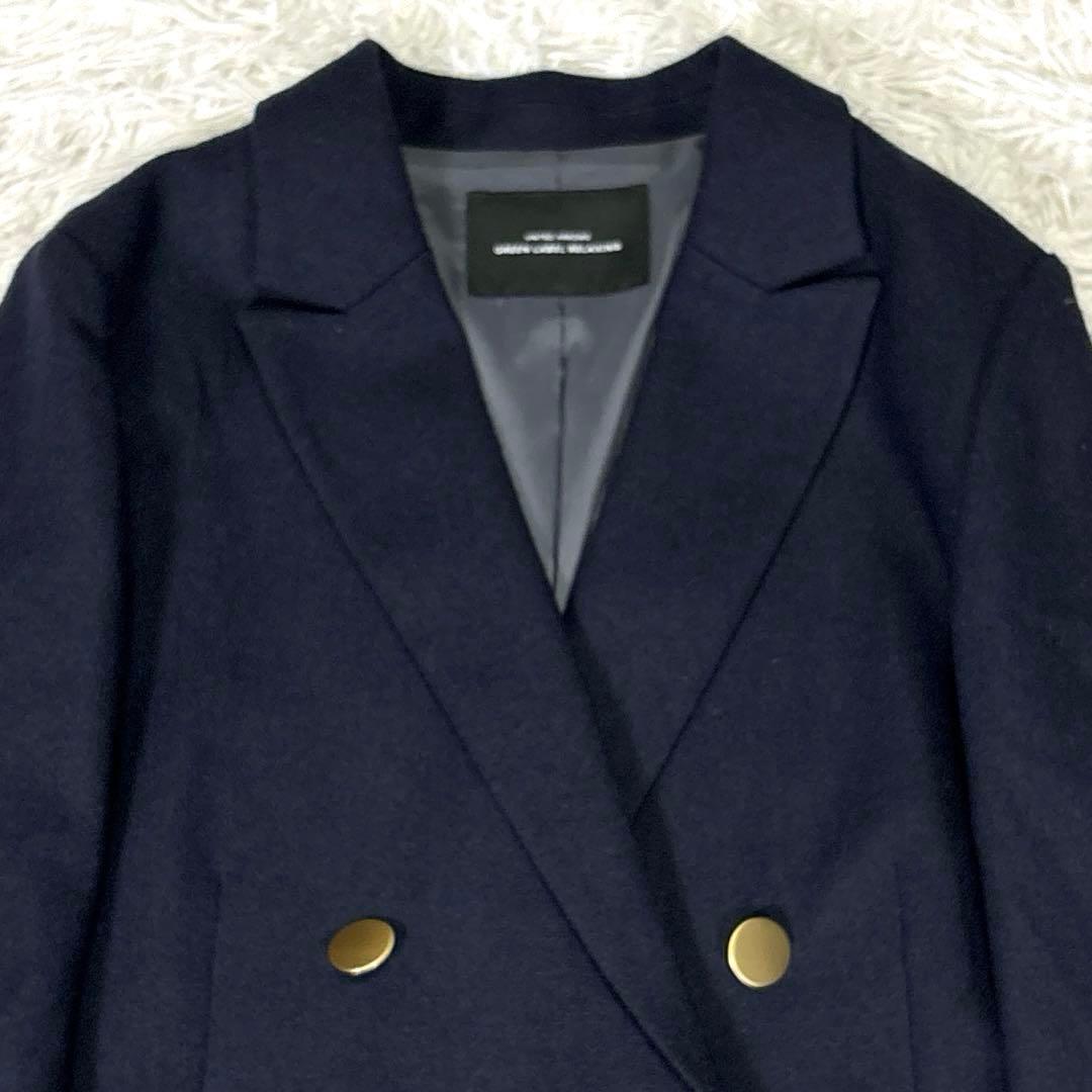 グリーンレーベルリラクシング メランジツイル ダブル ジャケット 金ボタン M