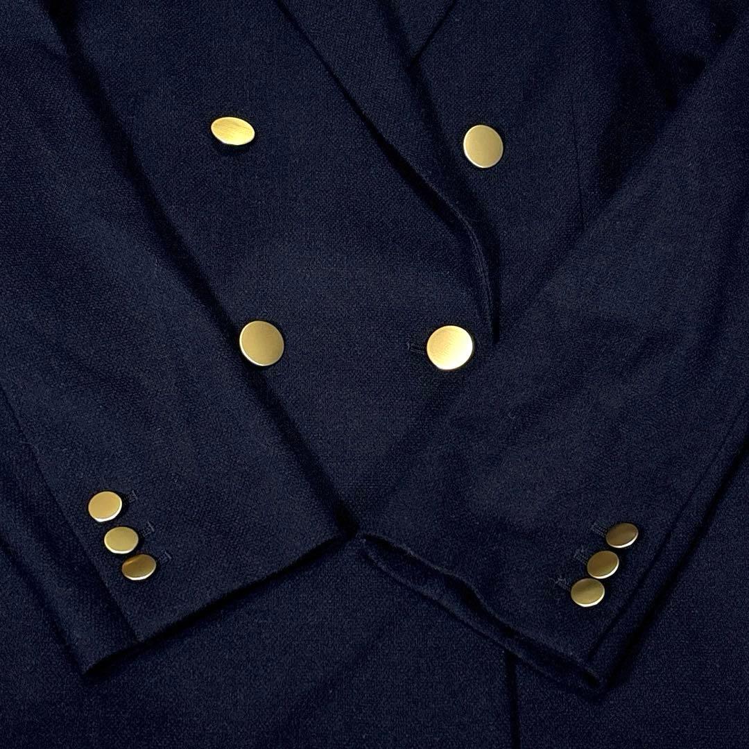 グリーンレーベルリラクシング メランジツイル ダブル ジャケット 金ボタン M