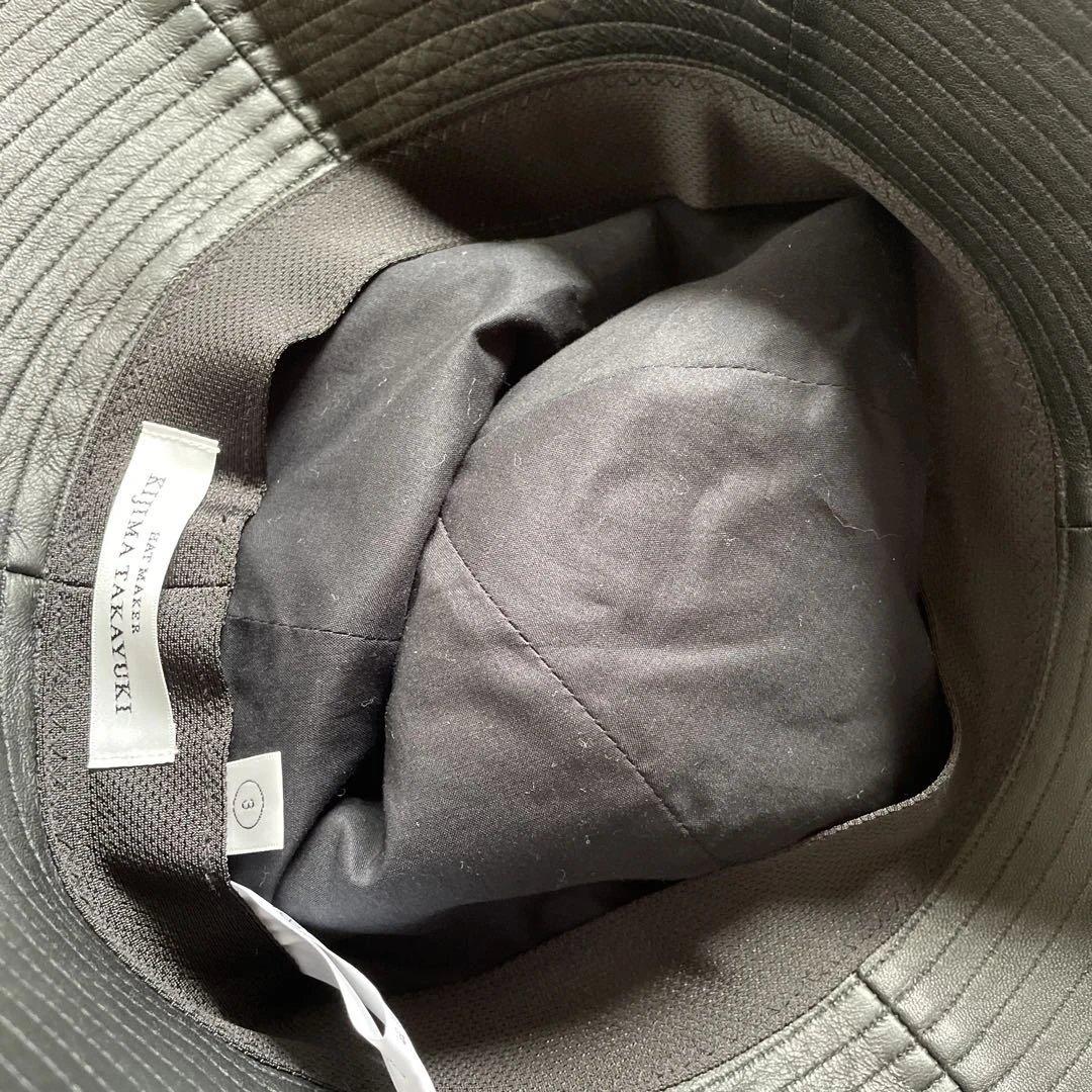 レザー バケットハット レザー　ブラック　キジマタカユキ