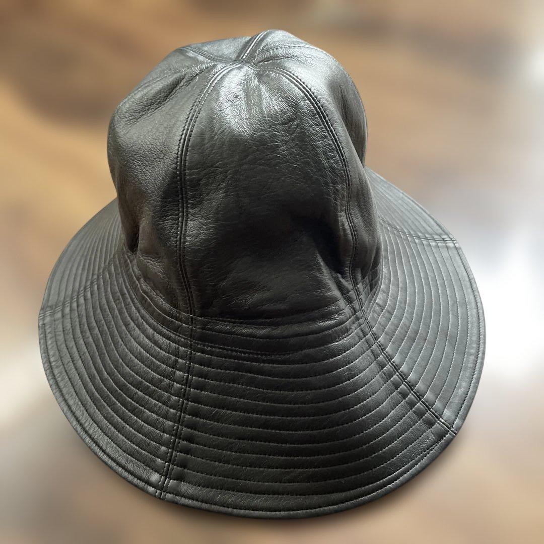 レザー バケットハット レザー　ブラック　キジマタカユキ