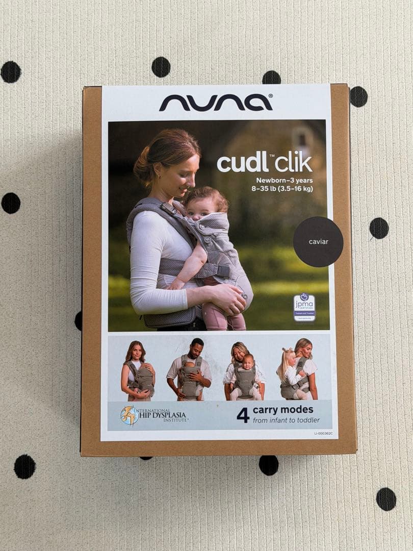 nuna 抱っこ紐　ベビーキャリア カドルクリック ブラック(キャビア)