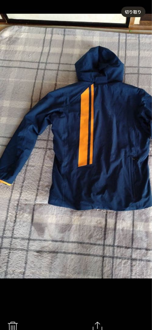 オンヨネ・ネイビー/オレンジ スキーウェア フード付き・XL 上着のみ！