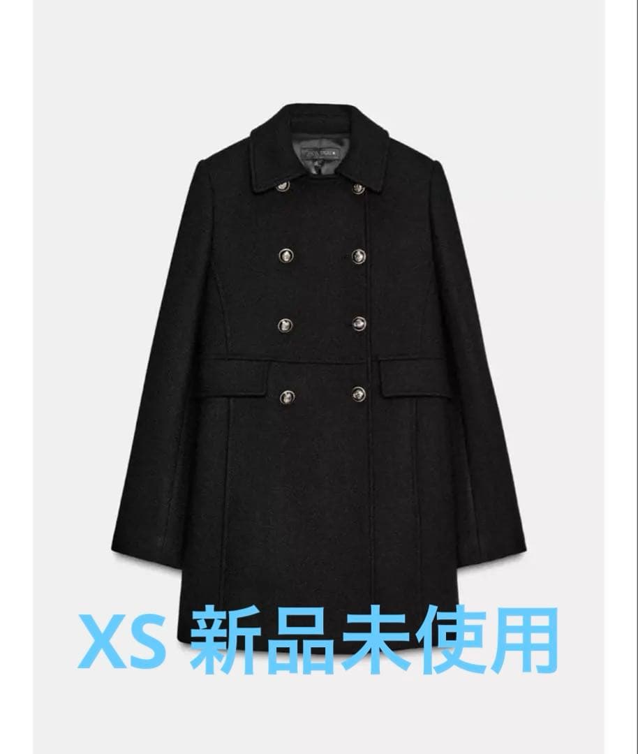 ZARA ウール混紡ショート丈ダブルブレストコート XS 新品タグつき