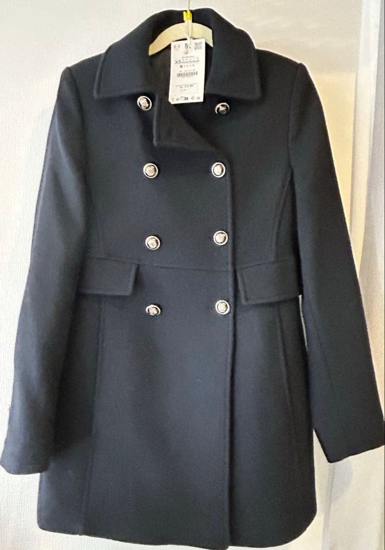 ZARA ウール混紡ショート丈ダブルブレストコート XS 新品タグつき