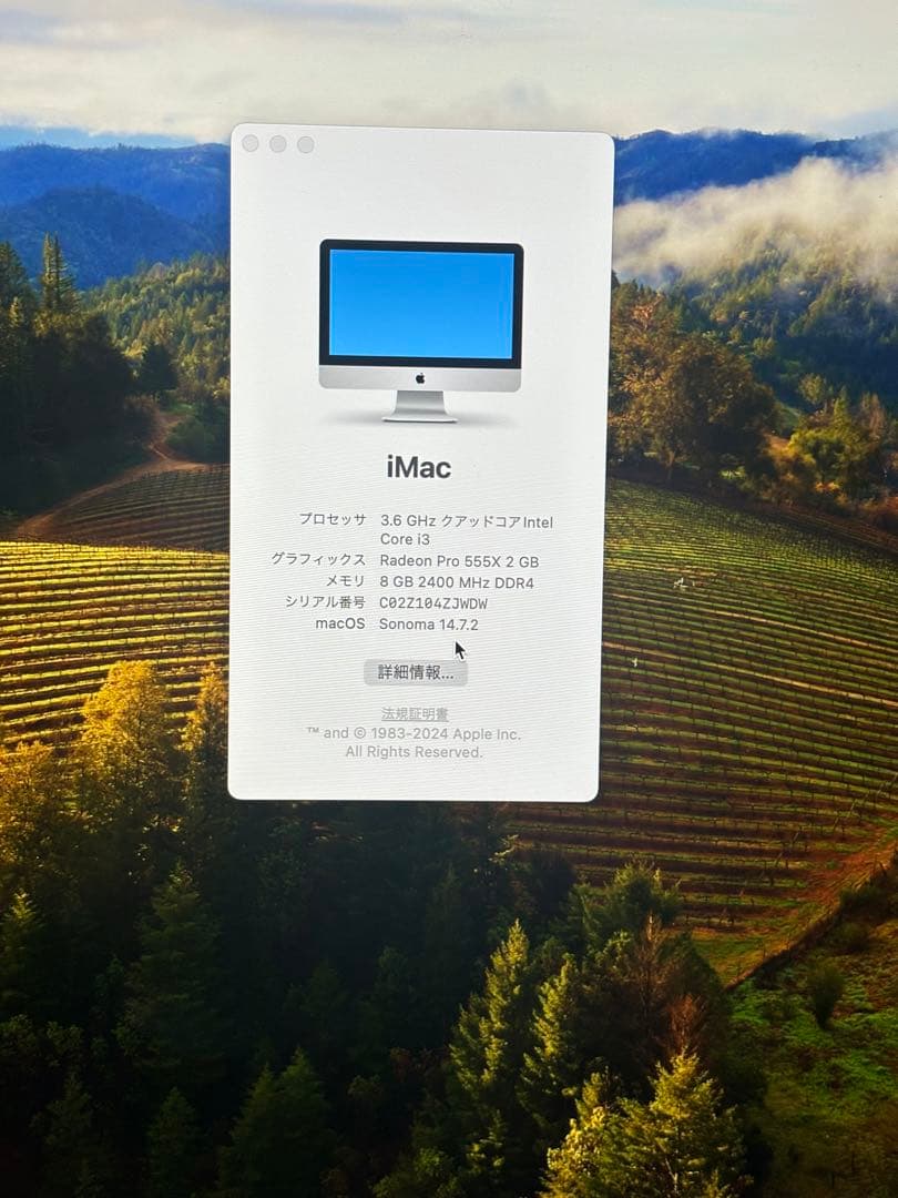 ジャンク品　iMac retina 4k 21.5 インチ　2019 ひび割れ