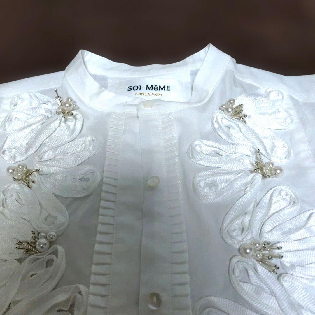 マリリンムーン　SOI-MeMEコード刺繍パールブラウス