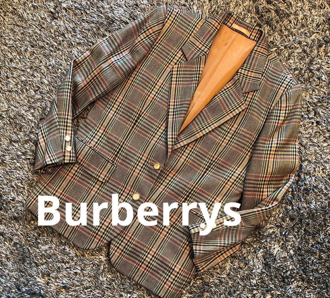 【希少美品】Burberrys バーバリー チェック　シルク　シェルボタン　M