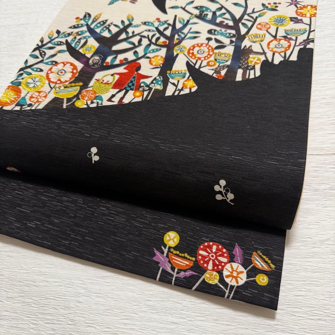 m-5 WAKKA ワッカ キャ～！ 赤ずきん 京袋帯 正絹 美品 wakka