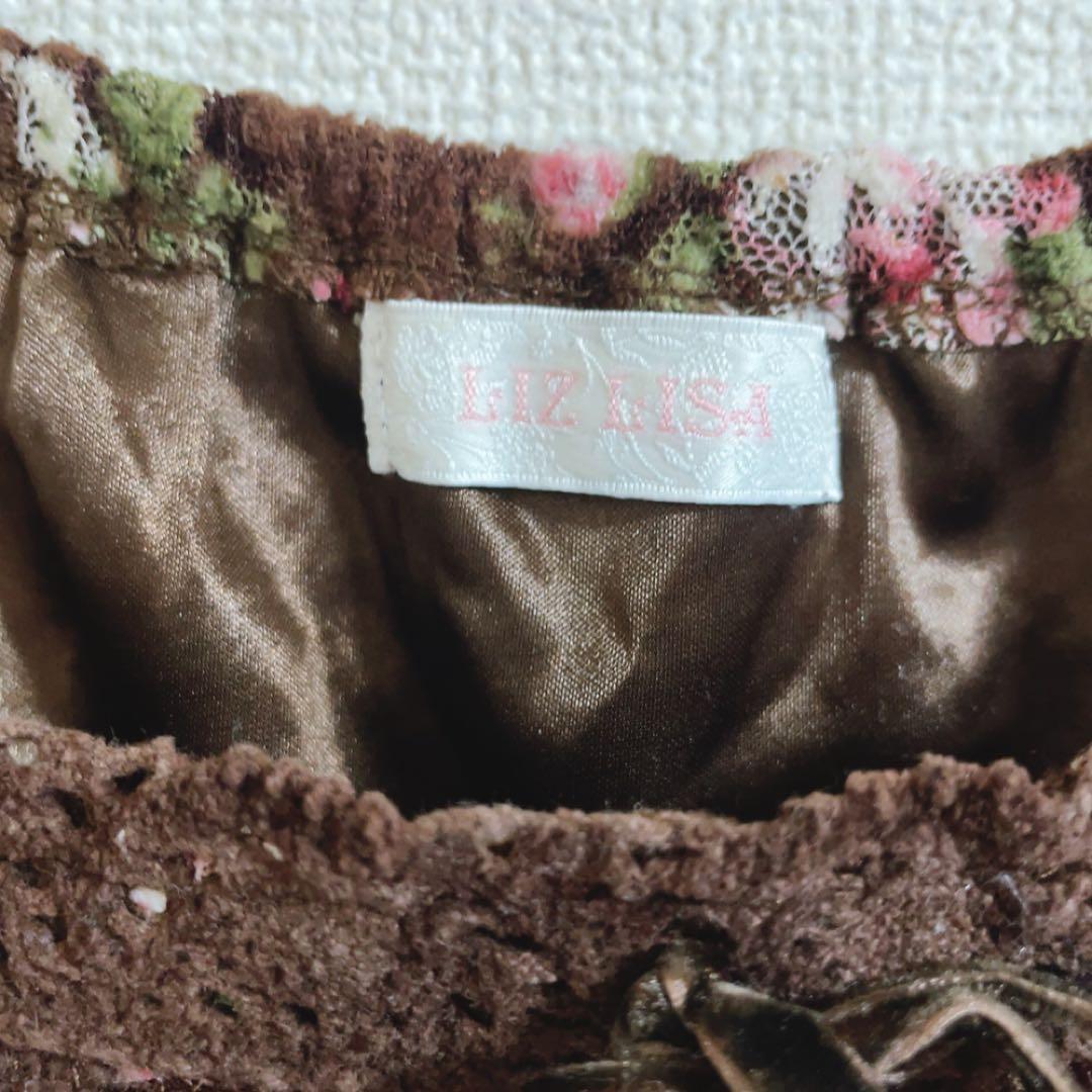 LIZLISA リズリサ 花柄 リボンレース チュニック 薔薇柄 平成はy2k