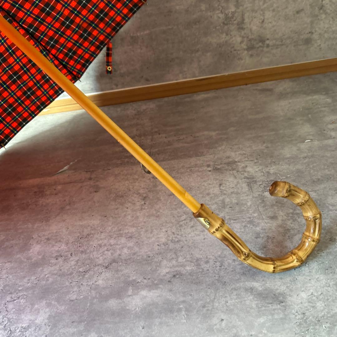 トラディショナルウェザーウェア アンブレラバンブー チェック柄 晴雨兼用傘 長傘