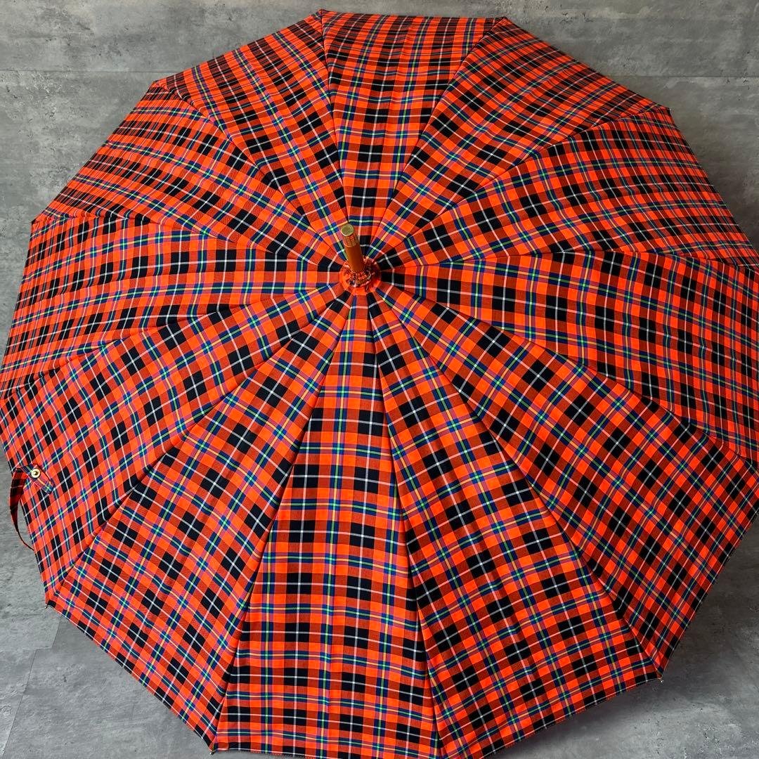 トラディショナルウェザーウェア アンブレラバンブー チェック柄 晴雨兼用傘 長傘
