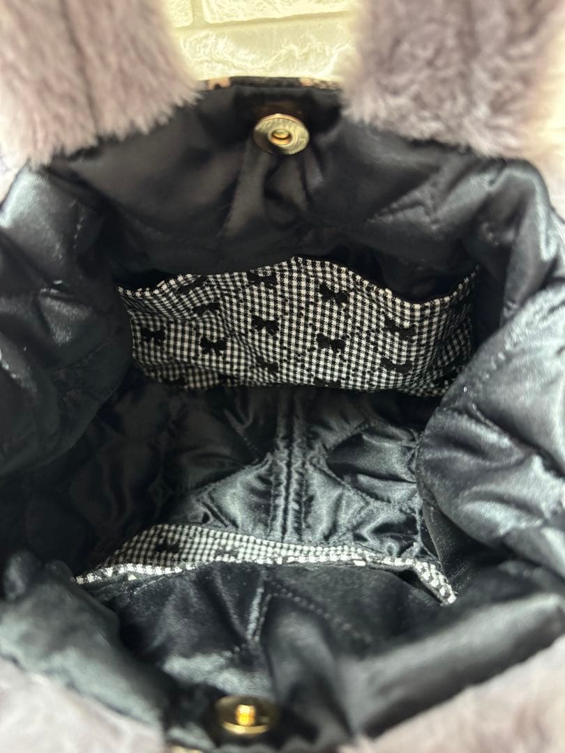 黒*こ様 コヤンイサムチョン　ファーバッグ　グレー　クラウディちゃん　ヒョウ柄う