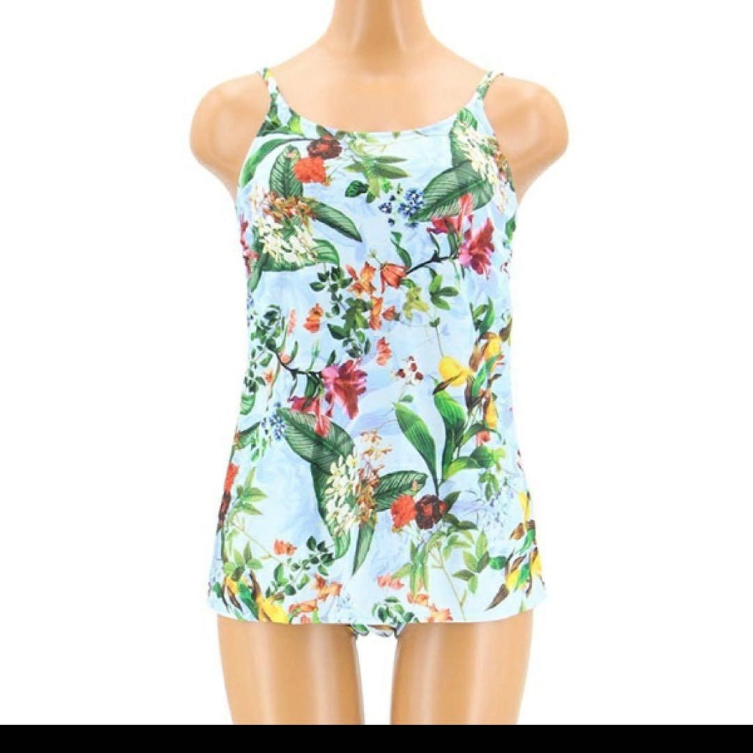 Coral veil ショルダードレス3点　水着セット　9号　ブルー