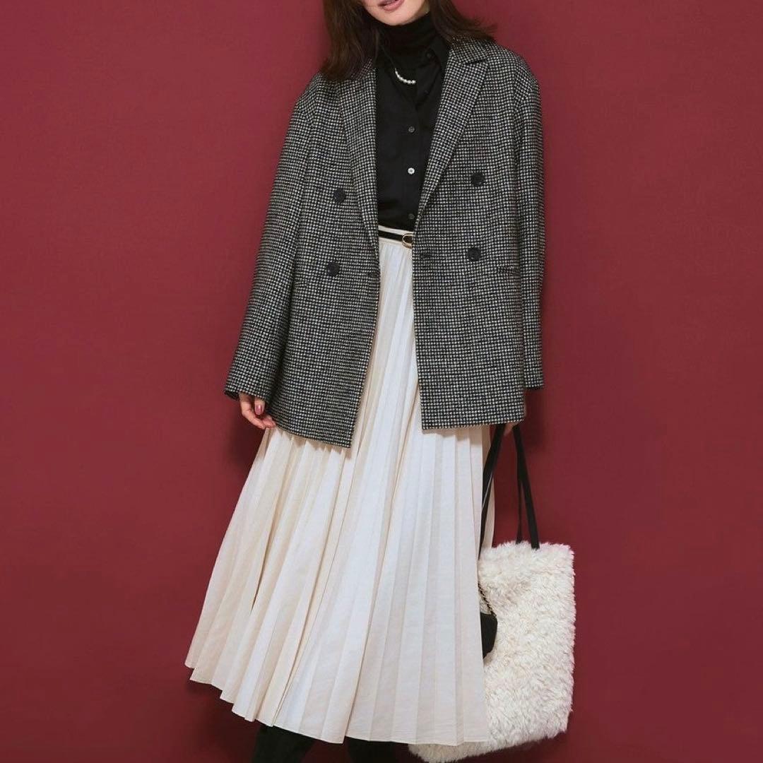 【新品】23区 見上愛着用 ループミックスツイード ダブル ジャコット 32