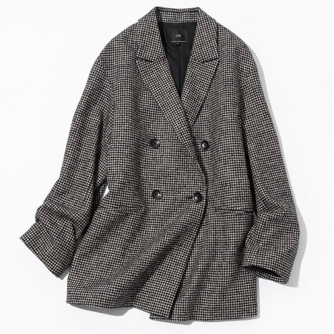 【新品】23区 見上愛着用 ループミックスツイード ダブル ジャコット 32