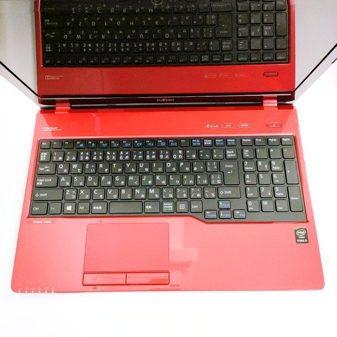 Corei7✨️Windows11/SSD/カメラ付き赤ノートパソコン/富士通