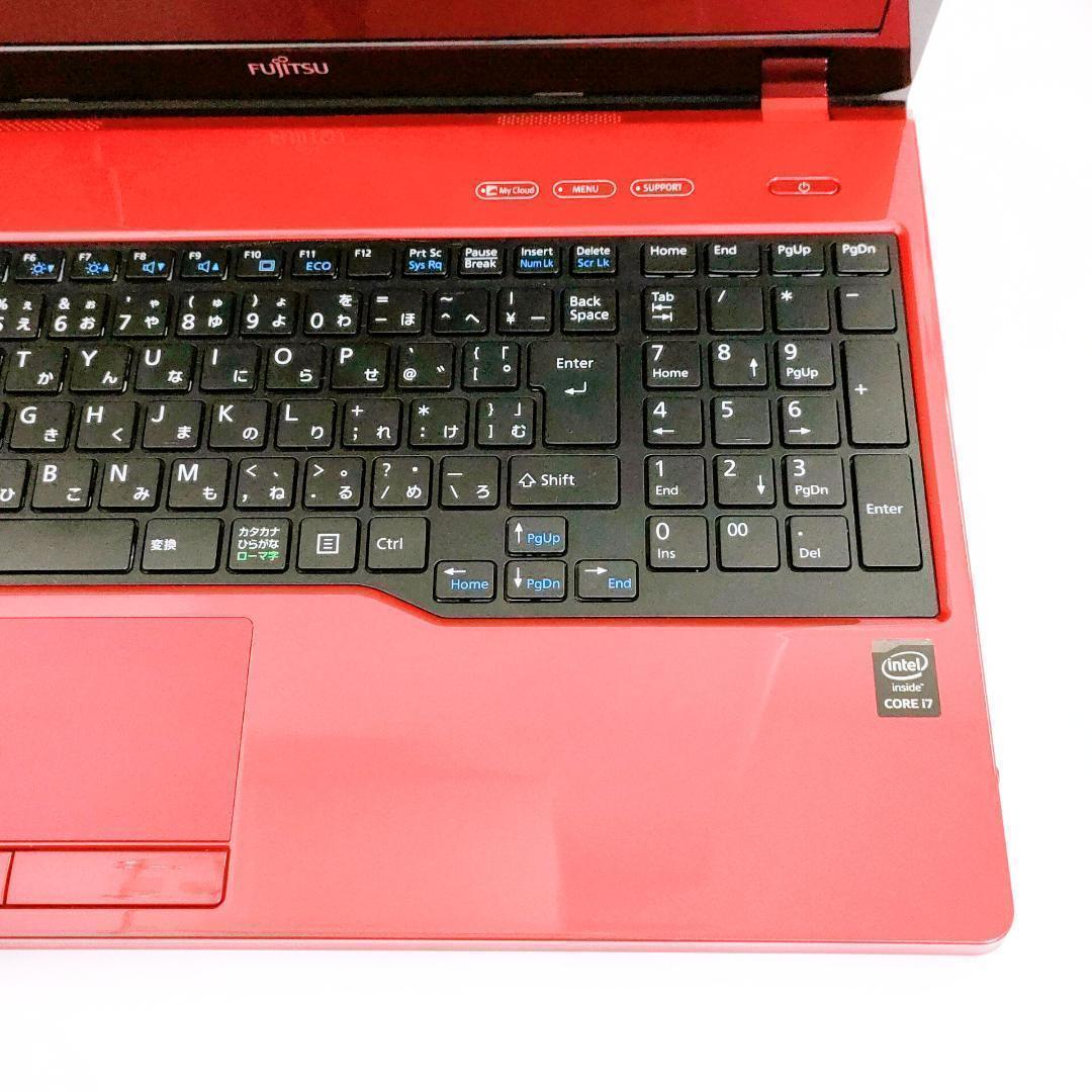 Corei7✨️Windows11/SSD/カメラ付き赤ノートパソコン/富士通