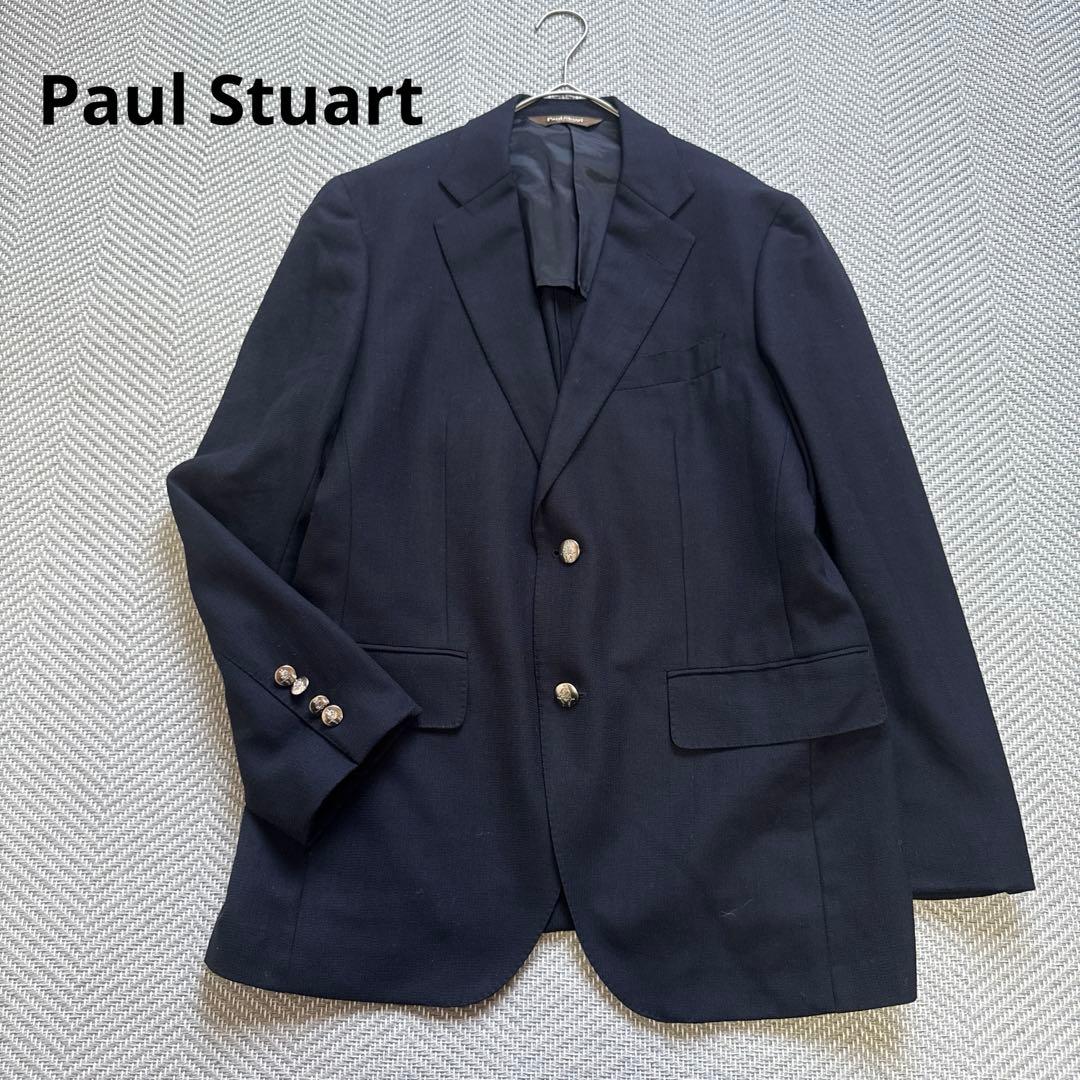 美品 ポールスチュアート サマーテーラードジャケット 銀ボタン 背抜き 夏 ML