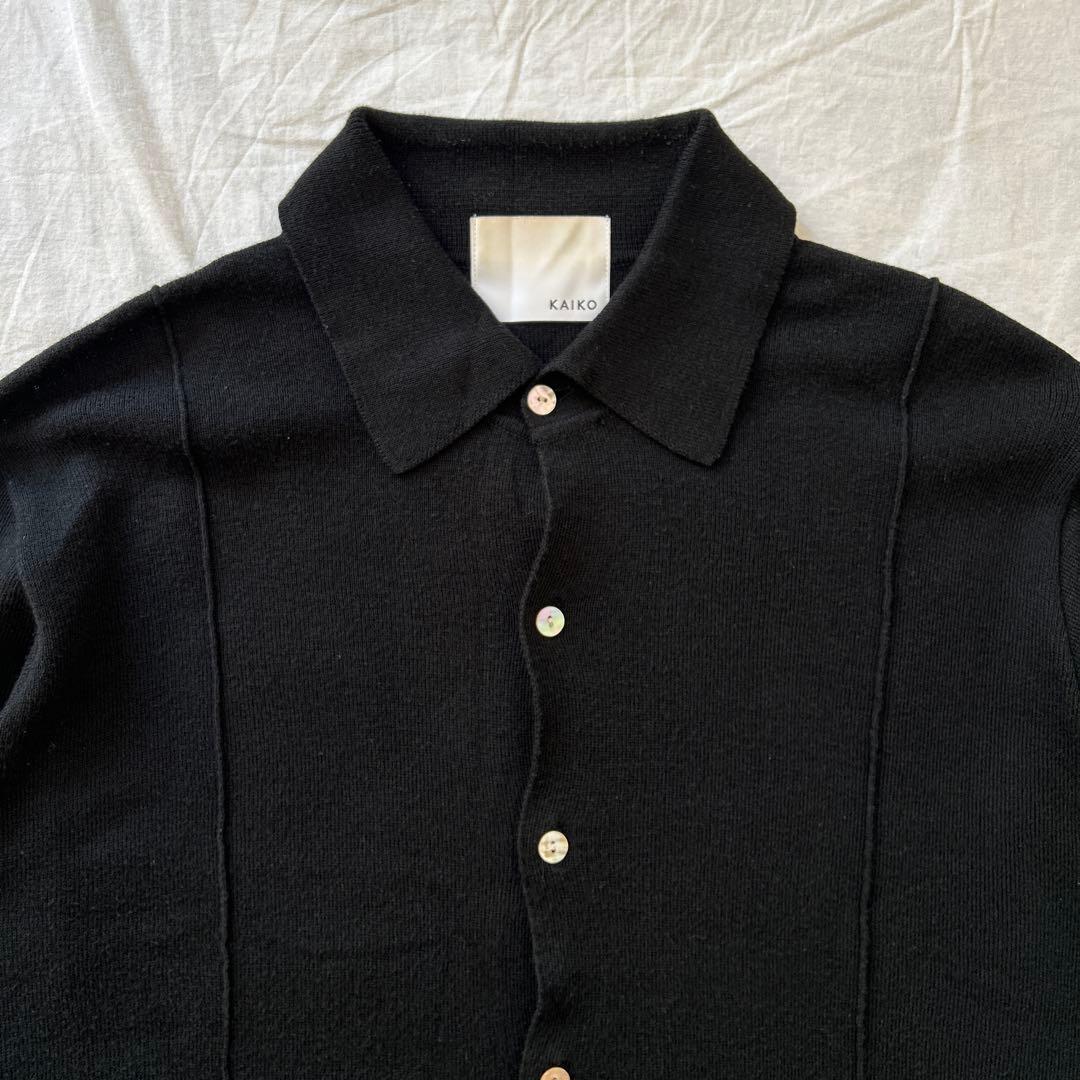 【サイズ1 / KAIKO】ボックスニットシャツ ブラック