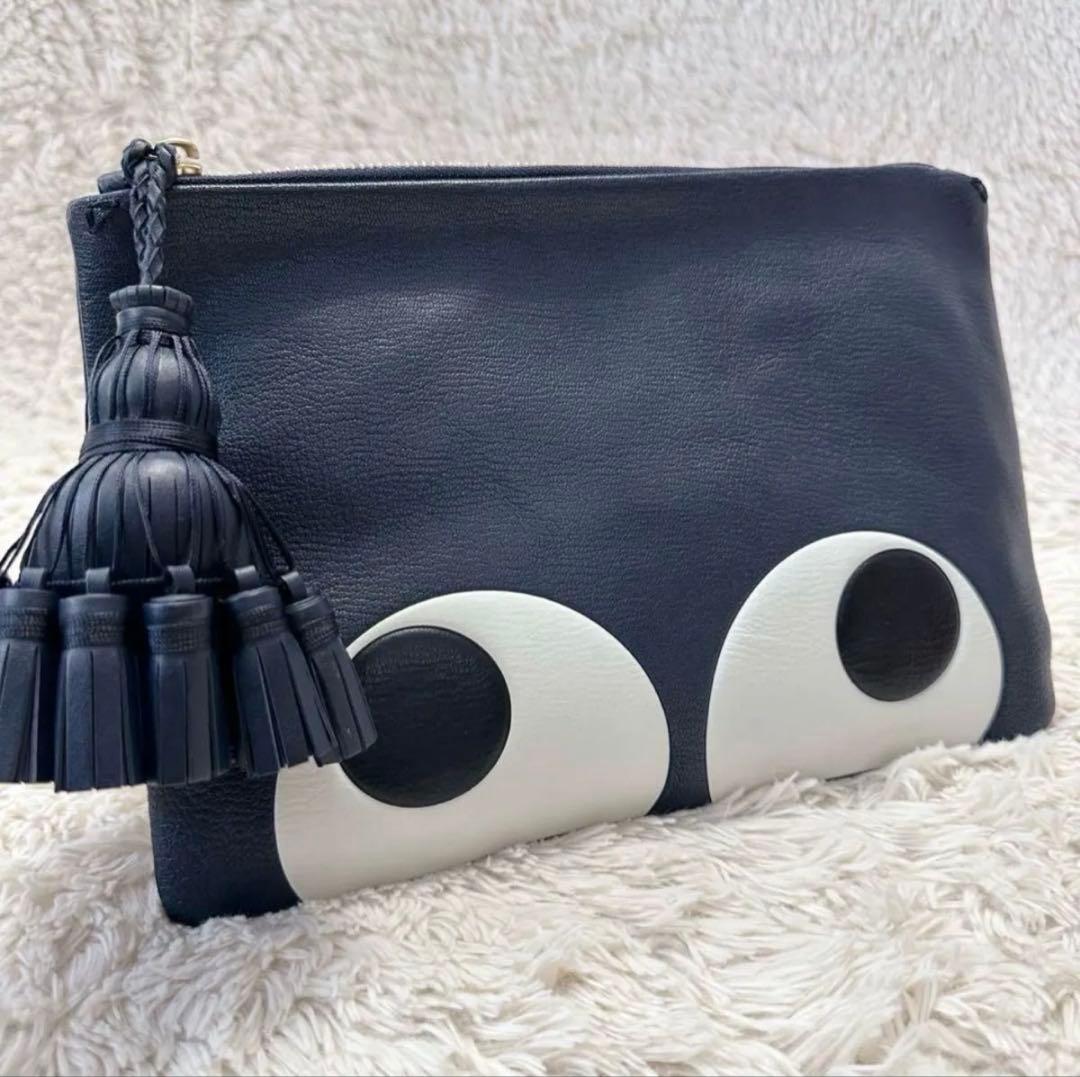 未使用級✨箱あり アニヤハインドマーチ アイズ クラッチバッグ ポーチ タッセル
