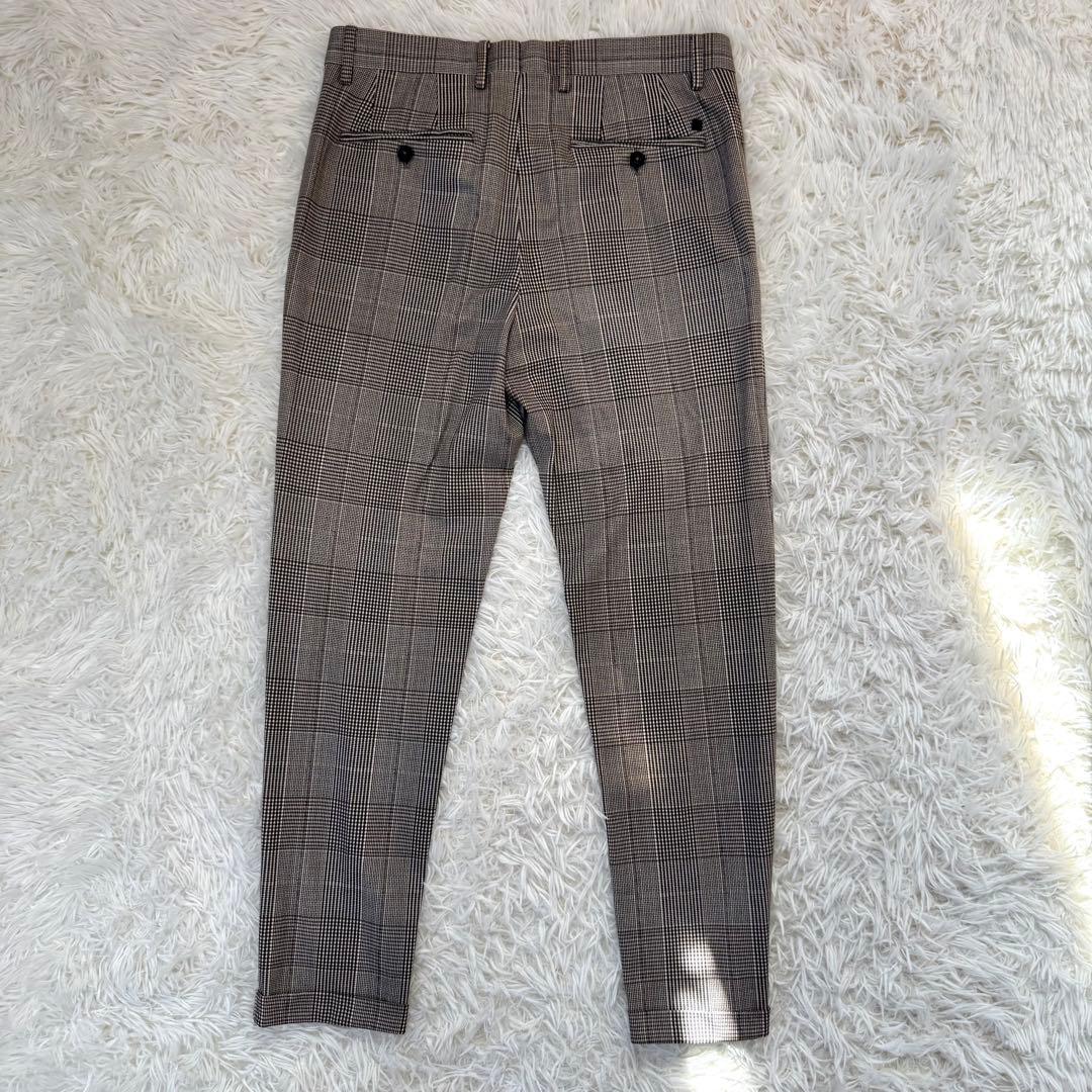 【美品】ZARA グレンチェック 4WAY ストレッチ スーツ 38 L