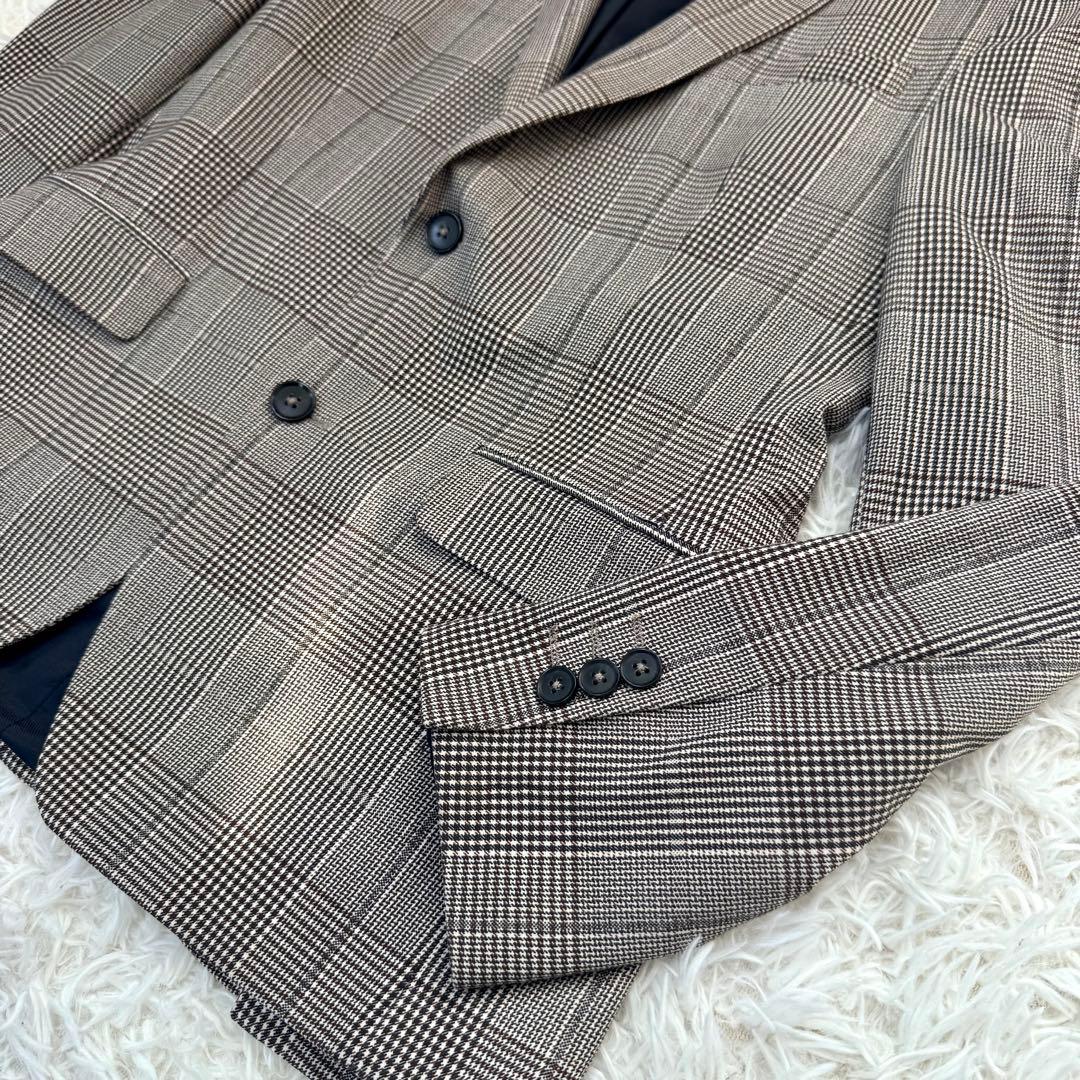 【美品】ZARA グレンチェック 4WAY ストレッチ スーツ 38 L