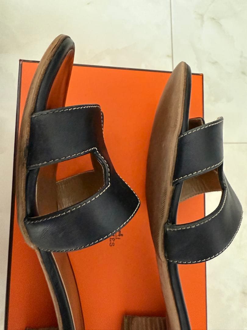 HERMESエルメス　レディスサンダル 《オアジス》黒　38.5