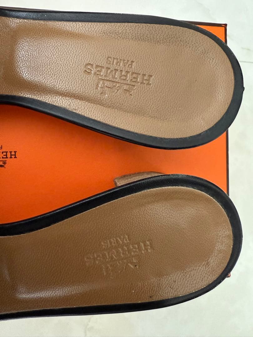 HERMESエルメス　レディスサンダル 《オアジス》黒　38.5