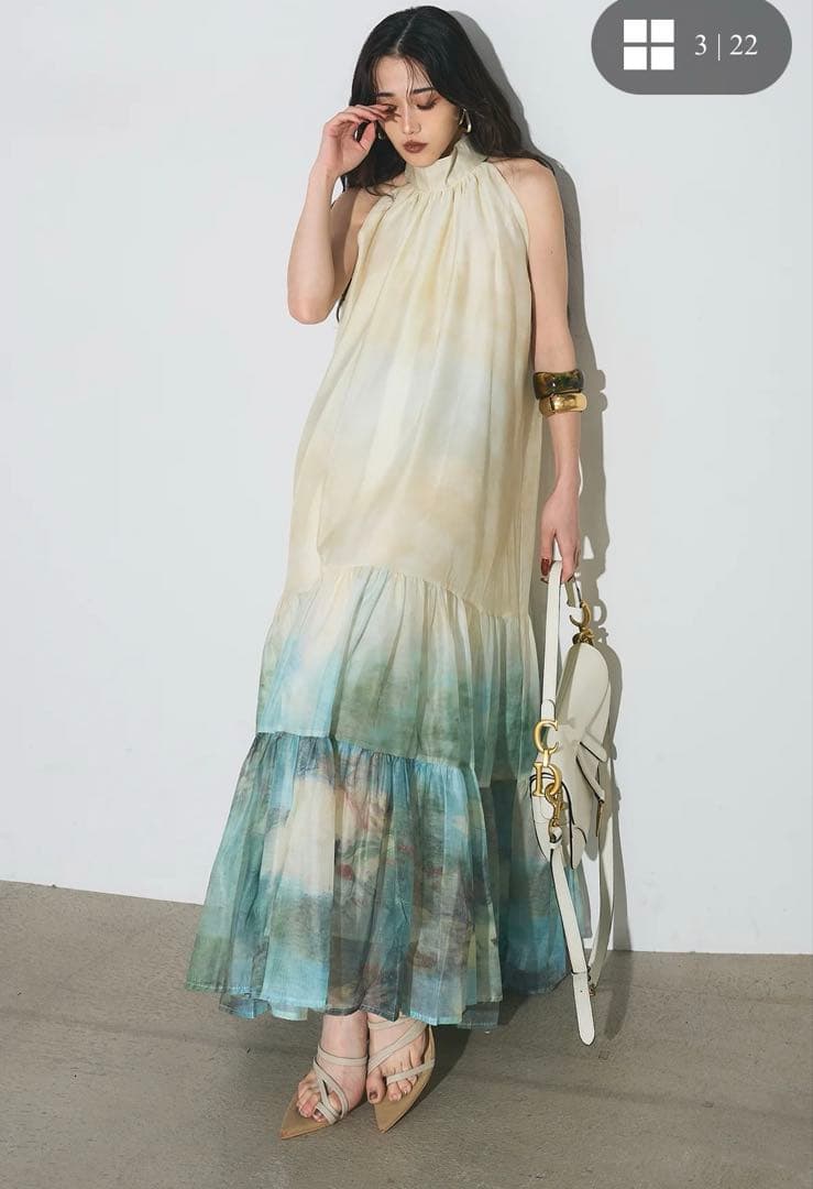 【アンドレアアンドコー】水彩ティアードワンピース