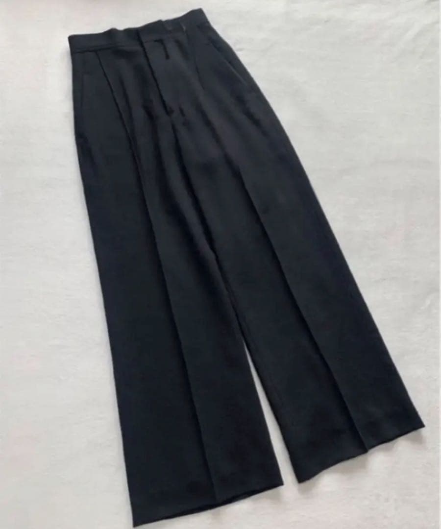 MADISONBLUE ウールワイドパンツ 01 black