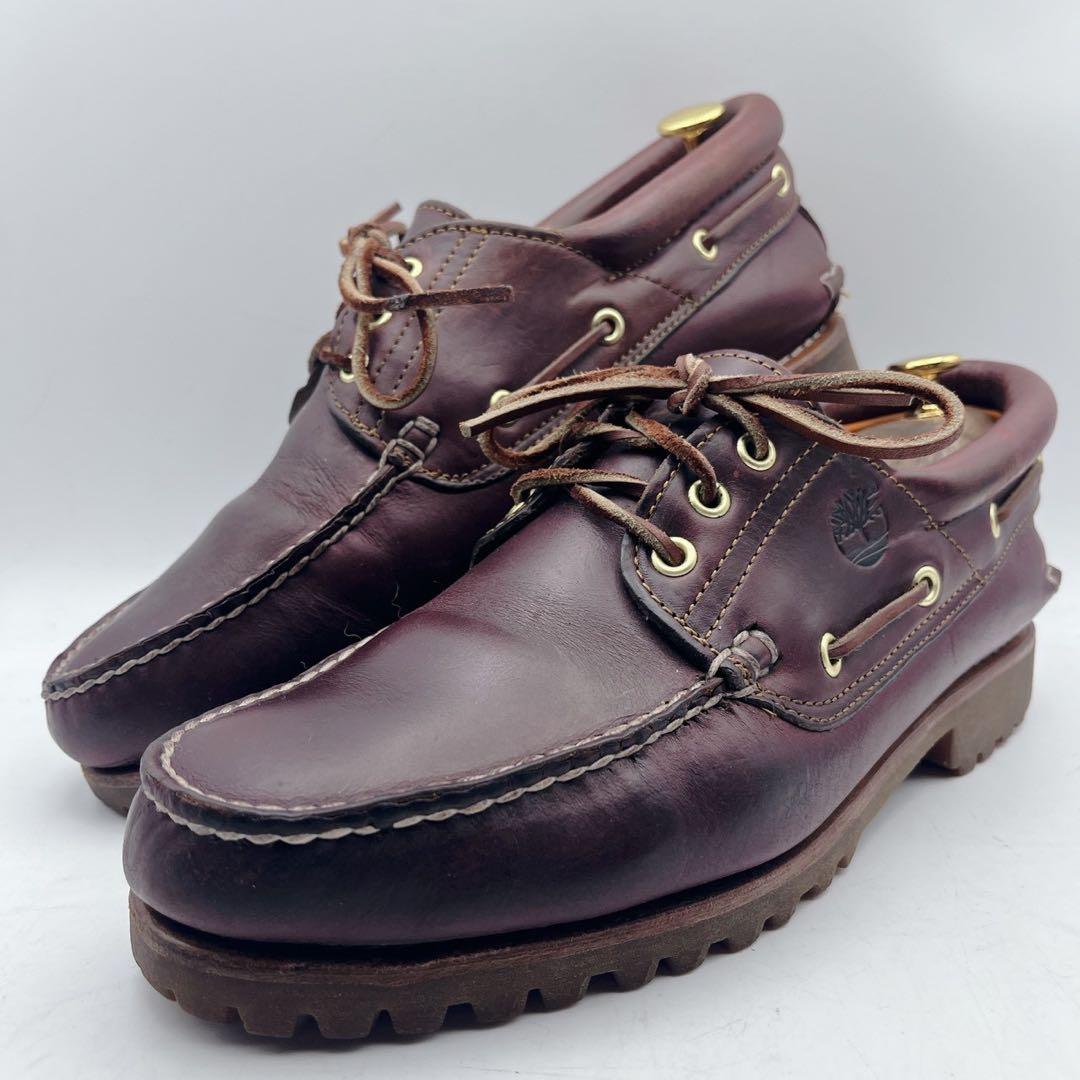 最安値❗️ ティンバーランド 3アイ デッキシューズ 9.5W バーガンディ
