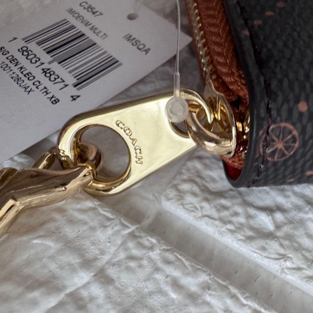 【コーチ／ C3547】新品 シグネチャー デニムマルチ 長財布 ストラップ付