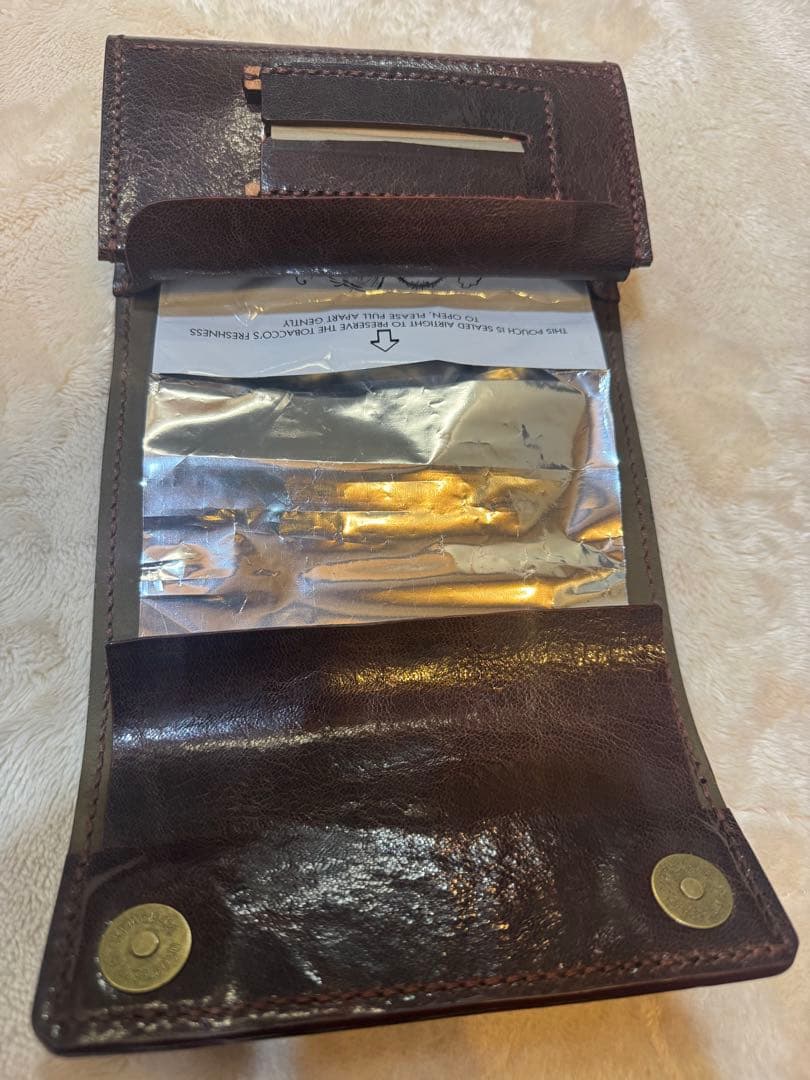 へ*い様 手巻きたばこ 三つ折りシャグポーチ（茶色）姫路レザー使用