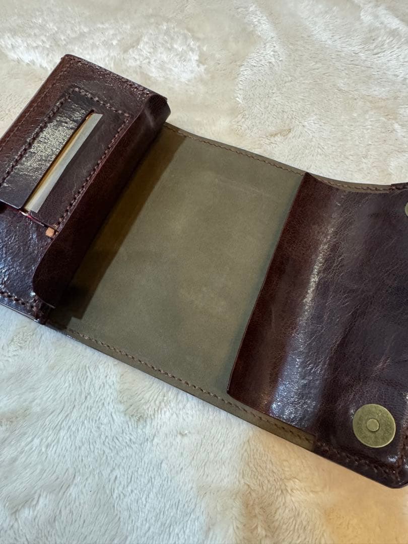 へ*い様 手巻きたばこ 三つ折りシャグポーチ（茶色）姫路レザー使用