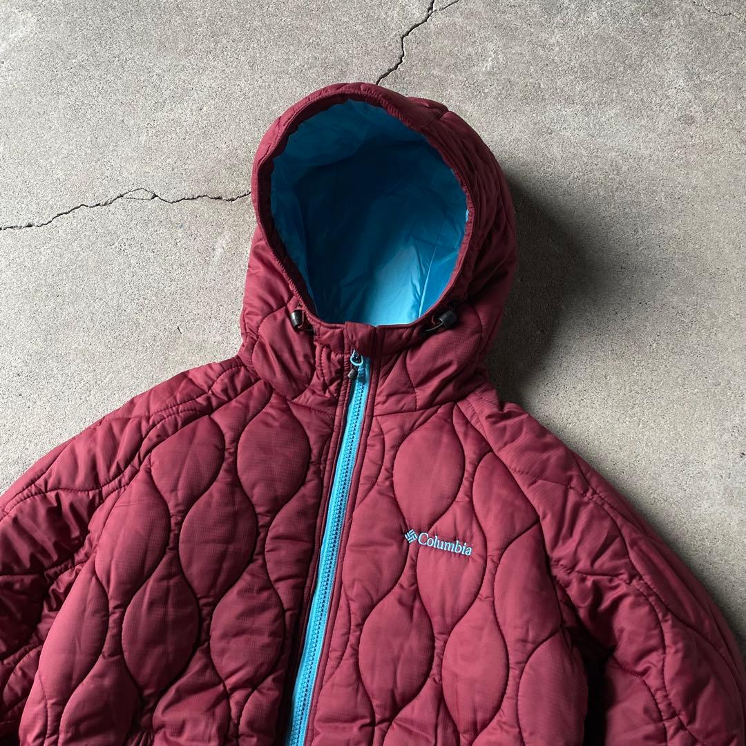 ジャケット・アウター Columbia hooded puffer jacket wine red
