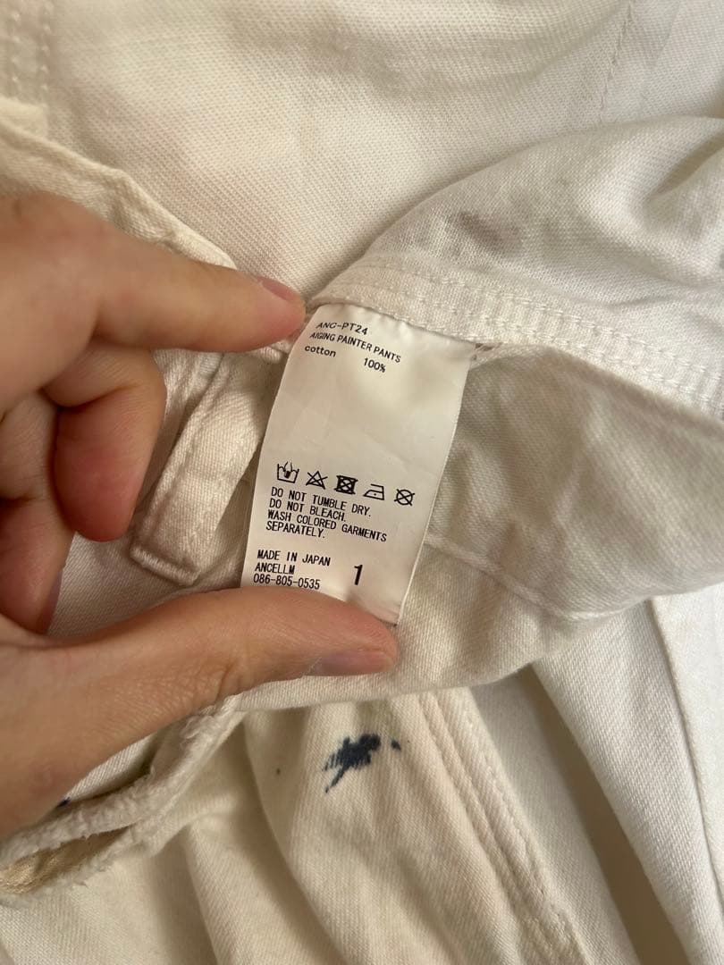 パンツ ANCELLM AIGING PAINTER PANTS/WHITE