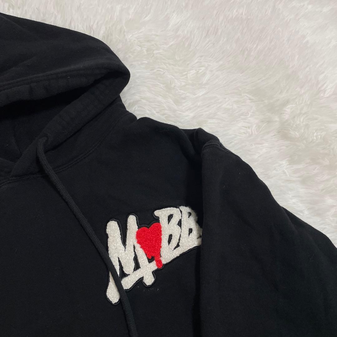 MOBB. ハートデザイン　刺繍　フード付きパーカー　L