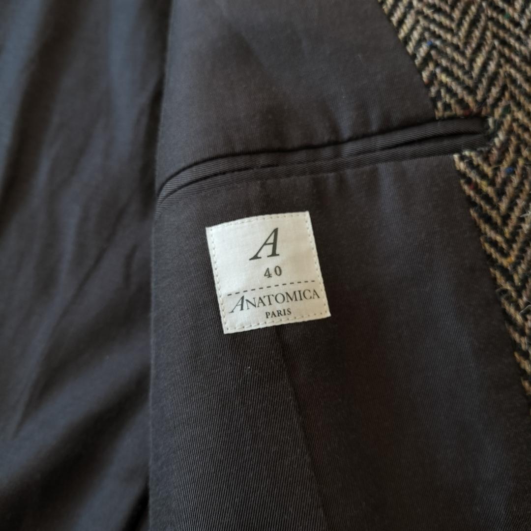 アナトミカ DUNN JACKET 40 M~L ヘリンボーンツイード ブラウン