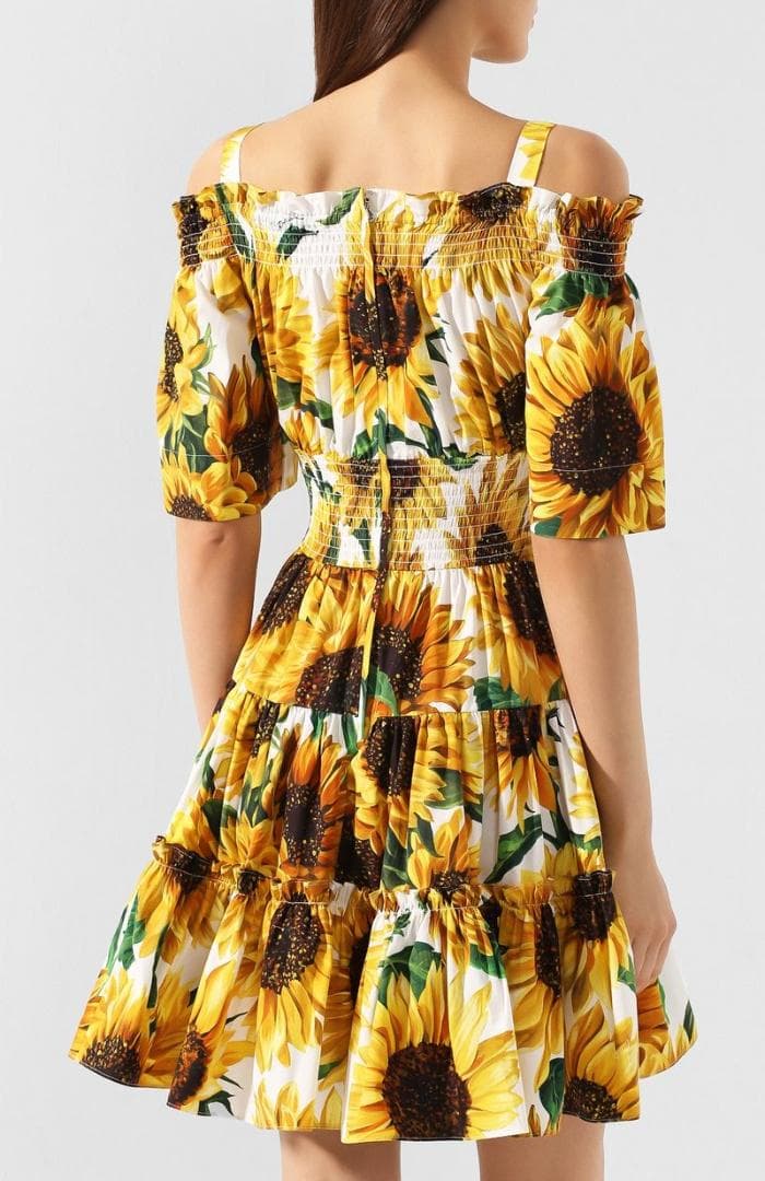 美品 DOLCE&GABBANA ドルチェ&ガッバーナ ひまわり柄ワンピース