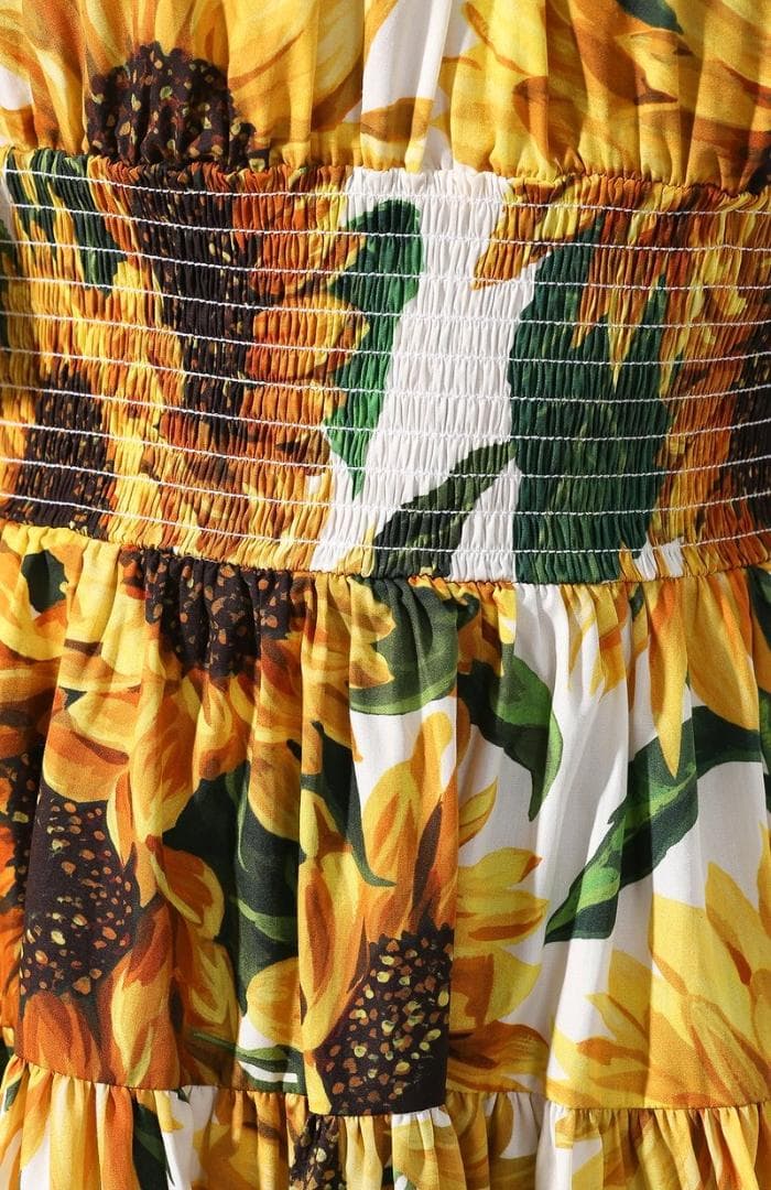 美品 DOLCE&GABBANA ドルチェ&ガッバーナ ひまわり柄ワンピース