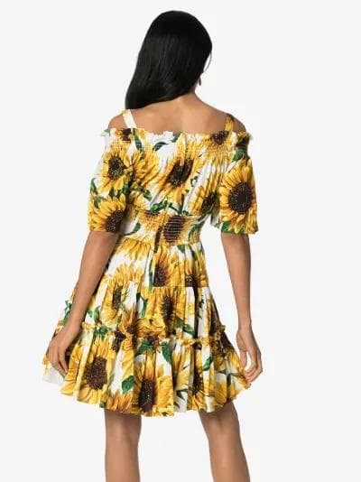 美品 DOLCE&GABBANA ドルチェ&ガッバーナ ひまわり柄ワンピース