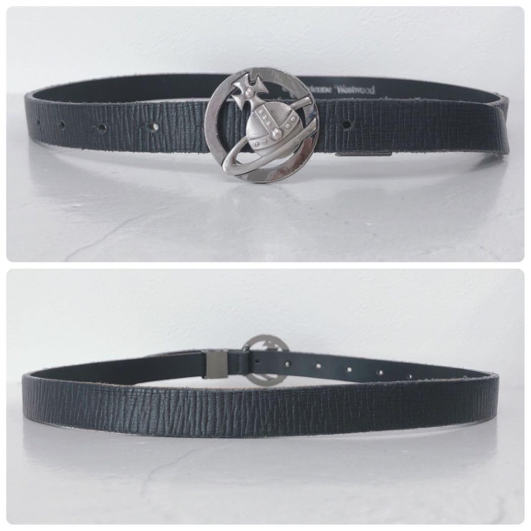 ☆Vivienne Westwood☆ オーブバックルベルト ブラック レザー