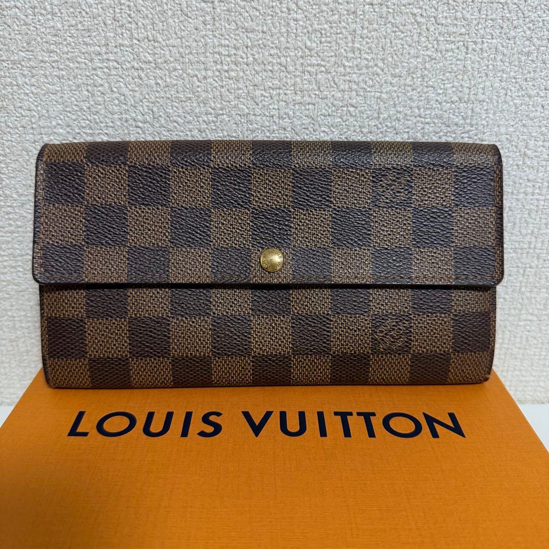 LOUIS VUITTON ダミエ・エベヌ　長財布　ポルトフォイユ・サラ