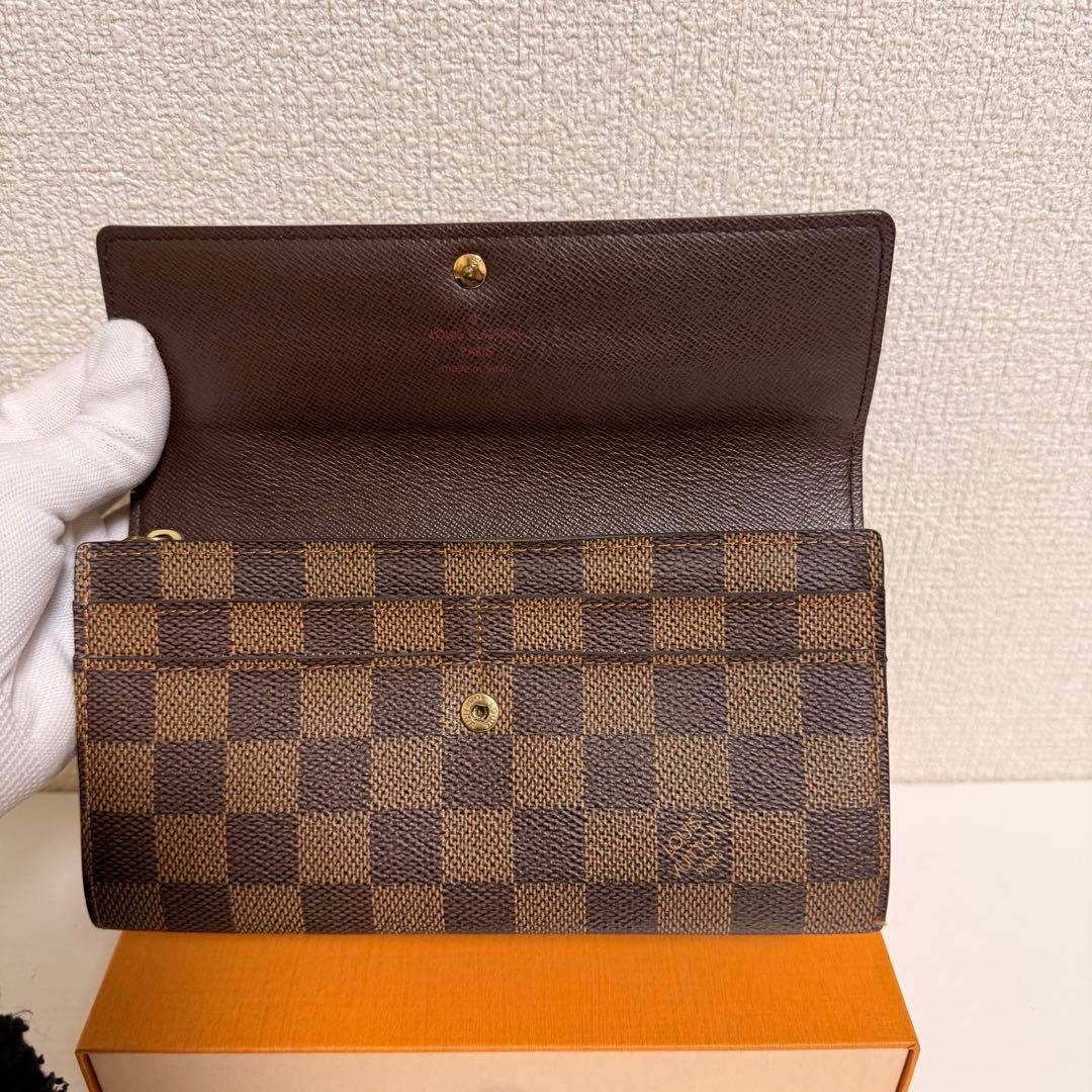 LOUIS VUITTON ダミエ・エベヌ　長財布　ポルトフォイユ・サラ